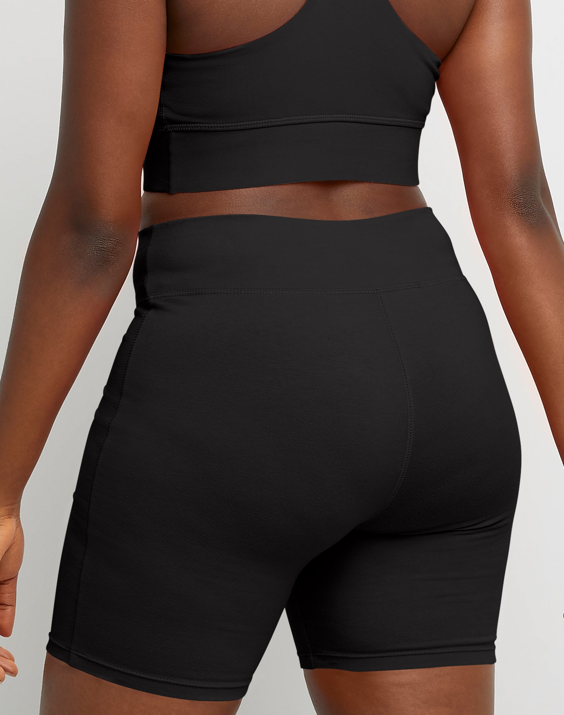 Hanes Women's 7" Stretch Jersey Bike Shorts, Black photo 2