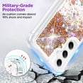 thumbnail image 4 of for Samsung Galaxy A35 Case, Shockproof Clear TPU Liquid Glitter Case with 1 Screen Protector, Bling Gold Glitters Case for Samsung A35 for Women, 4 of 7