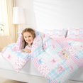 thumbnail image 3 of Manfei Pink Kawaii Flowers Full Size Comforter Sets,Cute Coquette Bowtie Bedding Comforter Set,Pink Reversible,3-Piece,1 Comforter and 2 Pillowcases, 3 of 7