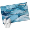 thumbnail image 2 of 2x3 Washable Entryway Rug, Abstract Marble Texture Non-Slip Area Rug for Front Door Kitchen Bathroom, Modern Gary Blue Stripe Indoor Floor Mat for Home Decor, 2 of 9