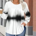 thumbnail image 4 of JUSLIO Plus Size Shirts for Women Irregular Print Graphic Blouses Fashion Long sleeve Round Neck Blouses White 5XL, 4 of 6