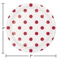 thumbnail image 2 of Creative Converting 337054 Dots & Stripes Classic Red Round Dessert Plates, 8 Count, 2 of 2