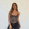 thumbnail image 4 of Women'S Square Neck Halter Strappy Tube Top Y2k Sleeveless Off Shoulder T Shirts Backless Tight Tank Tops Grey L, 4 of 9