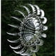 thumbnail image 2 of Escultura de turbina eólica cinética de metal, molino de viento mágico único con jardín con hilanderos de acero inoxidable para jardín al aire libre para decoración de patio | MOON, 2 of 5