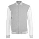 thumbnail image 1 of Build Your Brand - Chaqueta estilo universitario par amujer (Gris/Blanco), 1 of 1