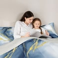 thumbnail image 5 of Homewish Marble Pattern Bedding Comforter Set,Fluid Stripe Aesthetic Twin Comforter Sets,Deepblue Gold Bedding Set For Girls Teens,Ultra Soft Home Decor Reversible,2pcs, 5 of 8