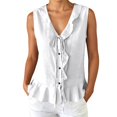 thumbnail image 5 of Fgnfyis Womens Tank Tops Sleeveless Ruffle Vest Casual Polished Summer Daily Summer Tank Tops for Women White XL, 5 of 5
