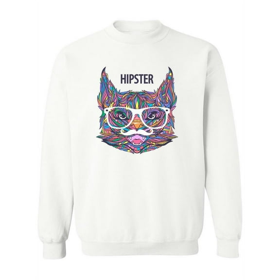 Colorful Pattern Cat Sweatshirt Women -Image by Shutterstock, Female XX-Large