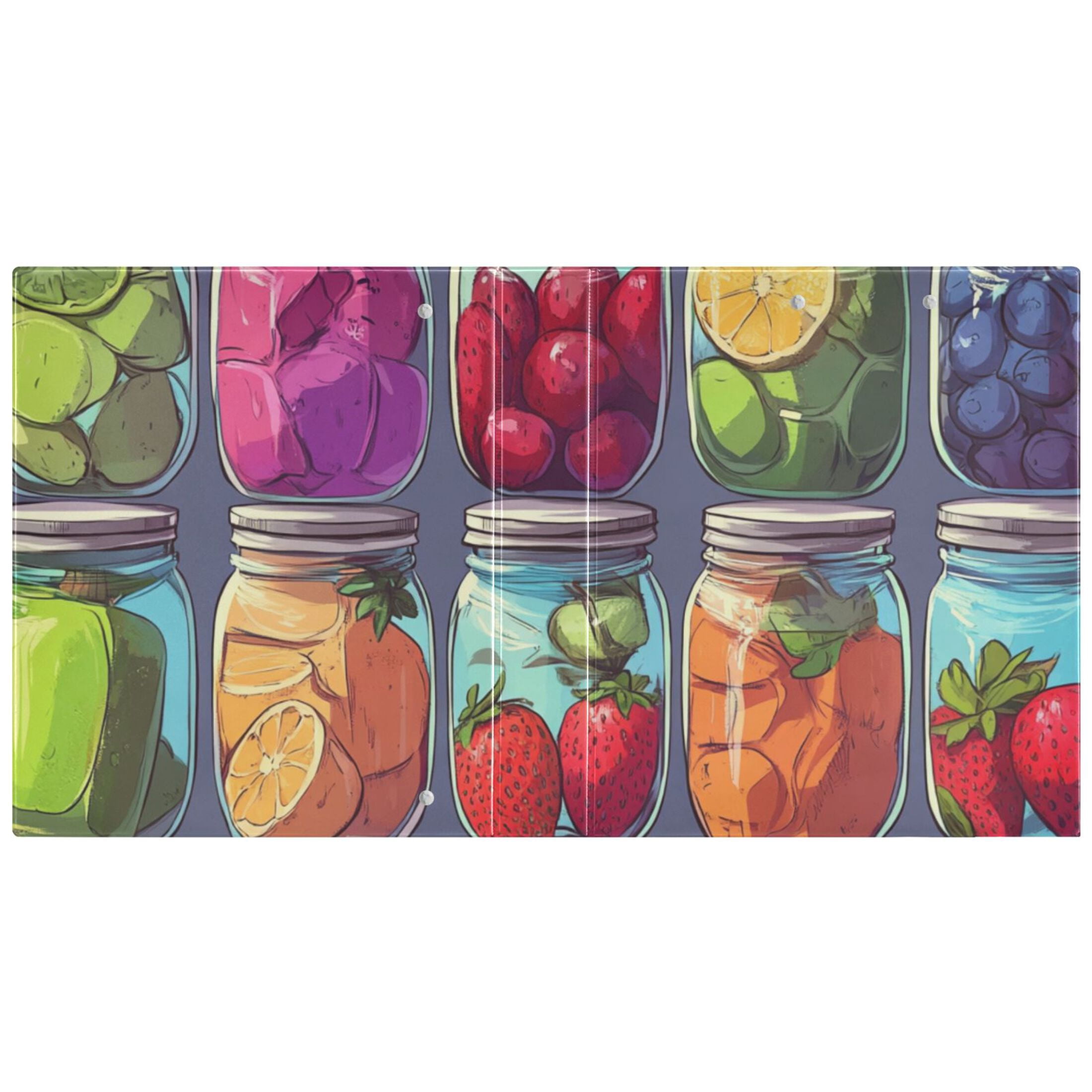 Fruit Jars 3 Ring Binders 1.5 inch Hardcover File Folders with Interior Pockets A4 Size Organizer for School Office Hospital