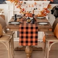 thumbnail image 2 of Fall Checkered Table Runner - Orange Buffalo Plaid Halloween Thanksgiving Stain Resistant Washable Table Decoration for Dining/Parties/Holiday Decor, 13 x 48 Inch, 2 of 6