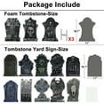 thumbnail image 6 of 13Pack Halloween Tombstone (10P Yard Sign + 3P 3D Foam Tombstone)with Stakes for Graveyard Outdoor Lawn Garden Decorations, 6 of 7