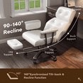 thumbnail image 3 of HomeZeer Big and Tall Office Chair 400LBS, Reclining Office Chair with Footrest and Wide Seat, Executive Desk Chair with High Back,Comfortable Computer Task Chair for Home Office, White, 3 of 9