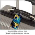 thumbnail image 3 of Square 2Pack PU Leather Peacock Feather Cruise Luggage Tag with Privacy Cover and Name ID Tag for Travel Handbags Backpacks Luggage Tags, 3 of 6