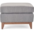 thumbnail image 3 of Finch Maxwell Mid Century Modern Upholstered Ottoman with Solid Wood Legs, Gray, 3 of 8