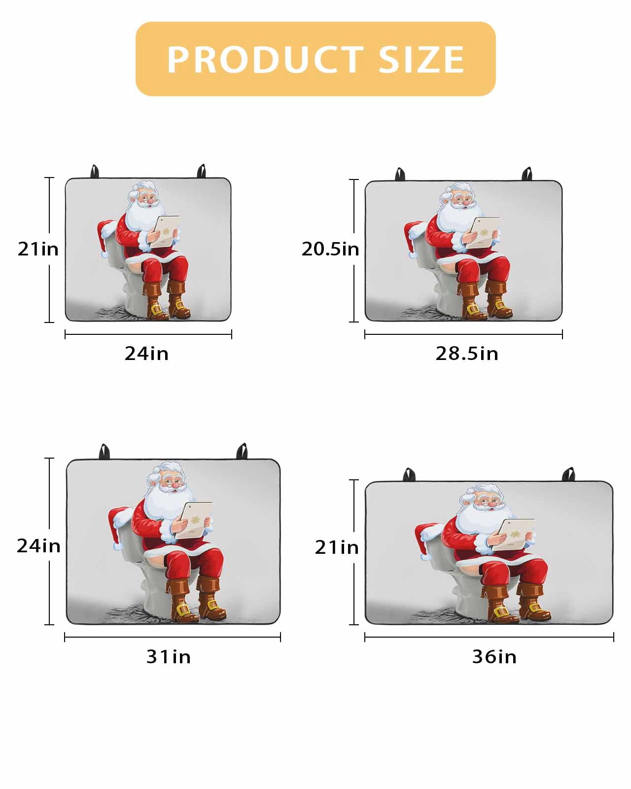 Large Induction Cooktop Protector Mat Christmas Stove Top Covers for Electric Stove, Funny Santa Claus on Toilets Xmas Abstract Decorative Stove Burner Cover Mats, Glass Top Stove Cover