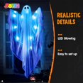 thumbnail image 3 of Halloween Spectacle: 47" Light-Up Hanging Ghost with Eerie Warm White LED Glow, Spooktacular Decor for Front Yard, Patio, Lawn, Garden & Indoor/Outdoor Parties!, 3 of 8