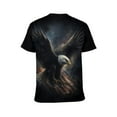thumbnail image 2 of Men’s USA Flag Bald Eagle Graphic T-Shirt, All-Over Print Style, Stretch Polyester Spandex Tee, Short Sleeve Crewneck, S-4XL, 2 of 7