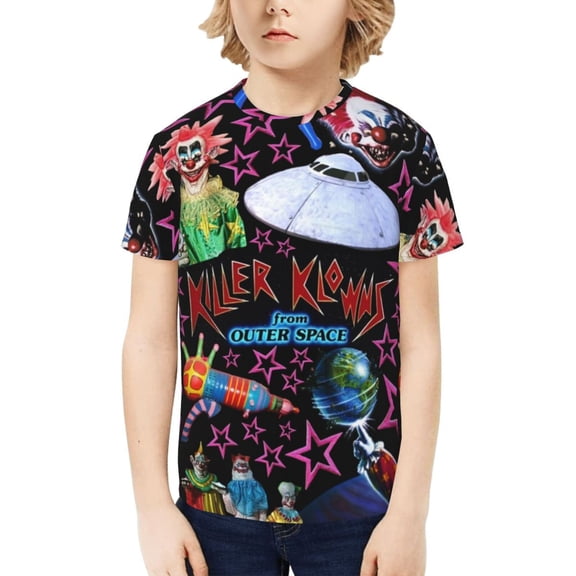 Killer Klowns From Outer Space T-Shirt for Boys Girls Youth, 3D Printed Graphic T-Shirts Short Sleeve Summer Casual Tee Shirts for Kids