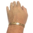 thumbnail image 3 of 14k Yellow And White Gold Railroad Link Mens Bracelet, 8.25", 3 of 5