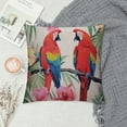 thumbnail image 2 of COMIO  Parrot Throw Pillow Covers Cute Bird Tropical Exotic Summer Palm Leaves Hibiscus Hawaii Decorative Square Cushion Case for Men Women Home Decor, 2 of 5