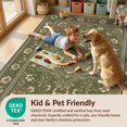 thumbnail image 4 of Design&I 8'x10' Washable Area Rug Sleek Flatweave Pet Friendly Floral Medallion With Faded Retro Scroll Accents Vintage Boho Refined Structured for King Size Bedroom, Under Bed, 4 of 7