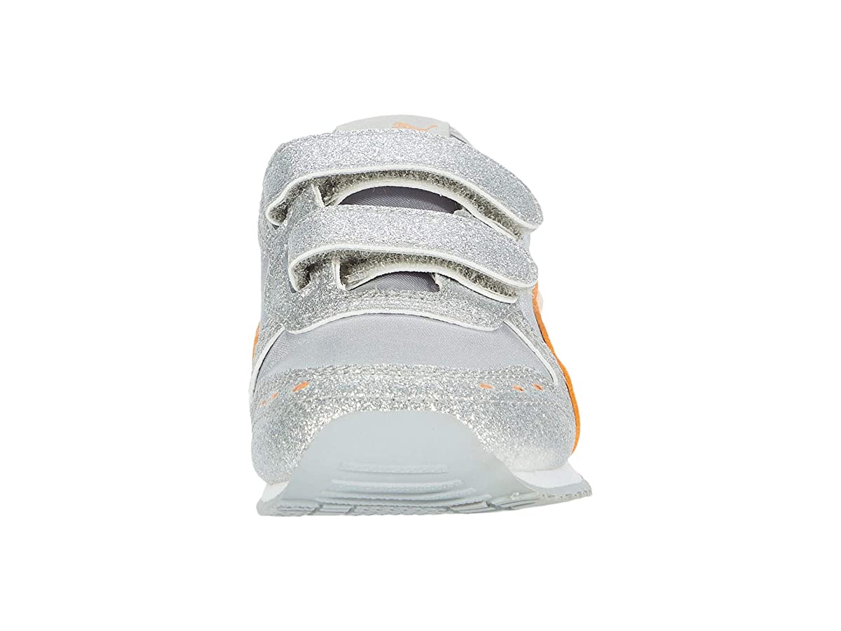 Puma Cabana Racer Glitzy Baby Girls Shoes Size 9, Color: Silver/Orange - image 3 of 6