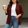 thumbnail image 2 of Elvqul Womens Plus Size Cardigans Casual Lightweight Sweaters Long Sleeve Fall Solid Color Loose Coats for Juniors Yellow, 2 of 10