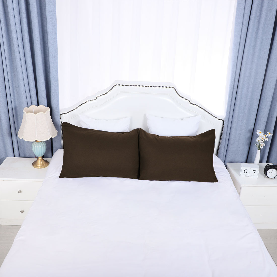 2 Pack King Pillow Cases Soft 1800 Microfiber Pillowcase 20x36inch