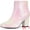 Bling White, variant on DARING DIVA Round Toe Block Heels Sequin Ankle Boots Bling White 7