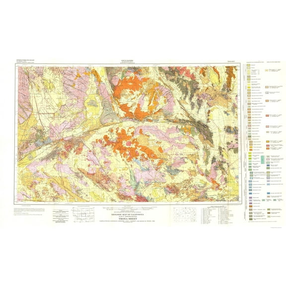 Historic Mine Map - Trona California Mines Sheet - Jennings 1957 - Vintage Wall Art