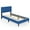 Blue, variant on Gymax Twin Upholstered Platform Bed Mattress Foundation Button Tufted Headboard Blue