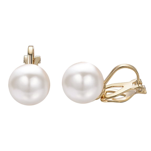 Airokiy Fake Pearl Clip On Earrings For Women Silver Non Pierced Platinum Plated Earrings Hypoallergenic Silver Clips Trendy Wedding Jewelry for Women