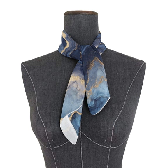 Square Scarf 24x24 Inch Blue-purple Marbling Silky Satin Sun Protection Neck Scarf for Women Multi-Purpose Head Wrap Bandana for Hair Bag Decoration