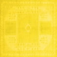 thumbnail image 1 of Ahgly Company Machine Washable Indoor Square Abstract Yellow Modern Area Rugs, 6' Square, 1 of 4