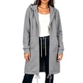 thumbnail image 6 of SBYOJLPB Women's Coats Solid Color Casual Zipper Long Sleeve Thickening Winter Hooded Outwear with Pockets, 6 of 9