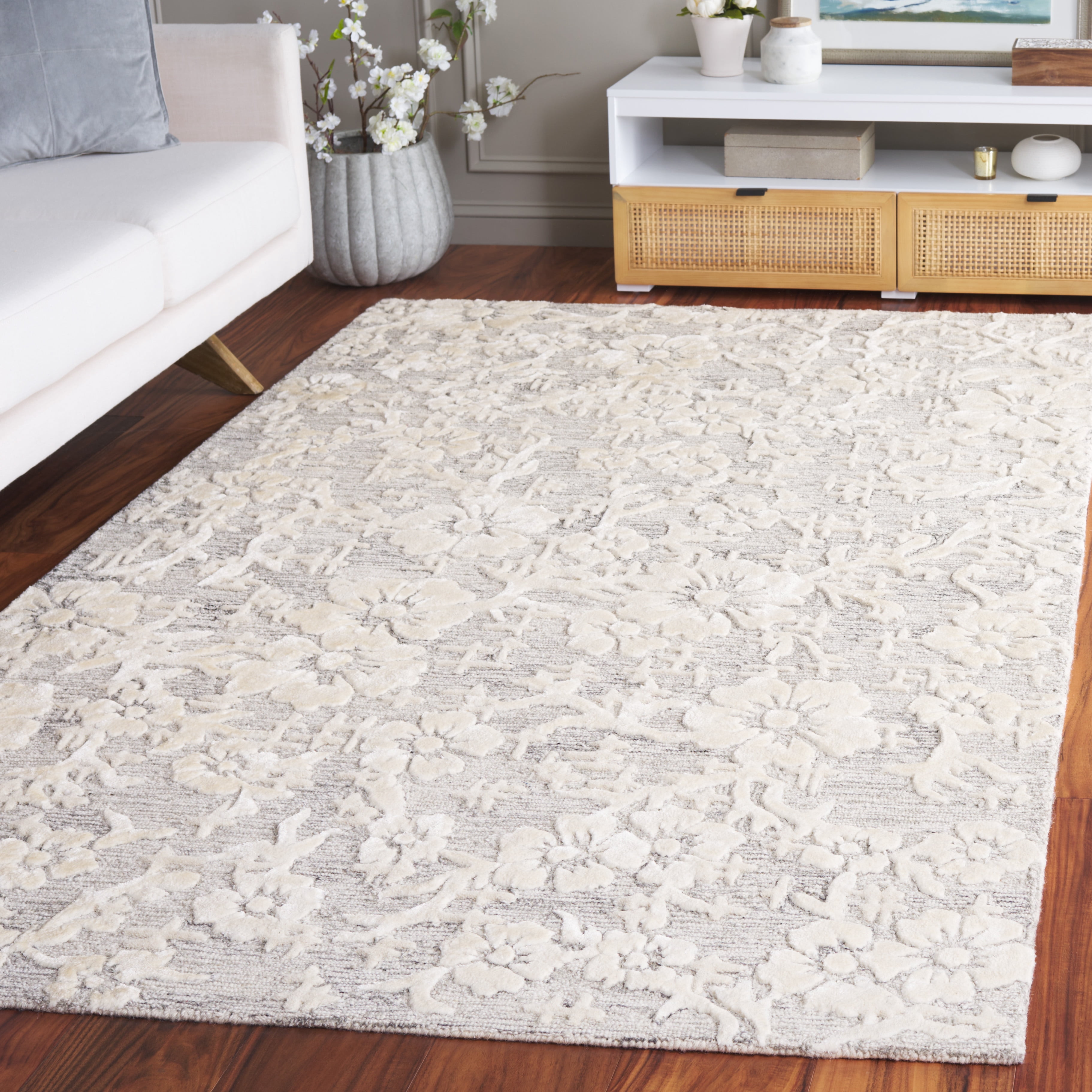 SAFAVIEH Glamour Braylon Abstract Area Rug, Grey/Ivory, 8' x 10'