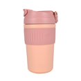 thumbnail image 1 of Stainless Steel Vacuum Insulated Travel Mug - 470ml, Pink | Double Walled Coffee Cup With Leakproof Lid - Reusable For Hot Cold Coffee | Thermal Mug With Non Slip Protective Cover, 1 of 5