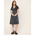 thumbnail image 2 of Moomaya Short Sleeve V Neck A-Line Printed Dress - Women's Trendy A-Line Dress, 2 of 9