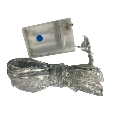 

NUOLUX 1PC 4-Meter LED Copper Wire Light String Christmas Holiday Decorative Bow Ribbon for Xmas Home Outdoor Decor with 40 Bulbs and Battery Box Not Included Battery(Random Pattern Pure White)