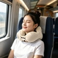 thumbnail image 5 of Press - to - Inflate Inflatable U - Shaped Neck Pillow, Portable Waterproof Travel Support Cushion, Firm Breathable Cozy PVC Material for Travel Office Rest,Beige, 5 of 6