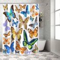 thumbnail image 2 of Shower Curtain Butterfly Animals Shower Curtains for Bathroom Decor Colorful Texture Shower Curtain Sets with Hooks Waterproof Fabric Bath Curtain Standard 72" X 72", 2 of 4