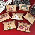 thumbnail image 3 of 10pcs Kraft Paper Pillow Box Christmas Candy Boxes Bags Christmas Santa Claus Gift Box Navidad Natal Noel Party Decoration 2024, 3 of 5