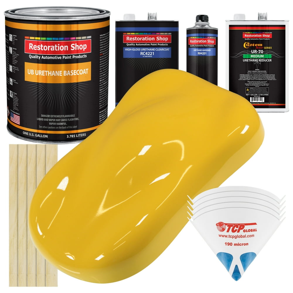 BOSS Yellow Gallon URETHANE BASECOAT CLEARCOAT Car Auto Paint Kit
