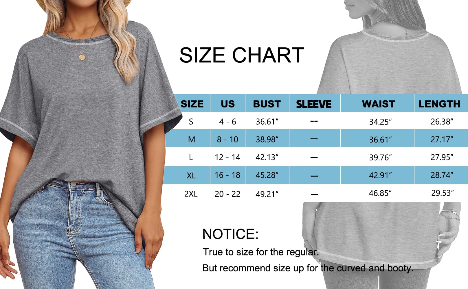 MOSHU Oversized T Shirts for Women Quilting Stitching Womens Shirts Classic Trendy Casual Tops