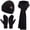 Black, variant on FZ FANTASTIC ZONE Men Women Winter Knit Hat Beanie Long Scarf Touchscreen Gloves Set Skull Cap Neck Warmer Gloves Set with Fleece Lined,Black White