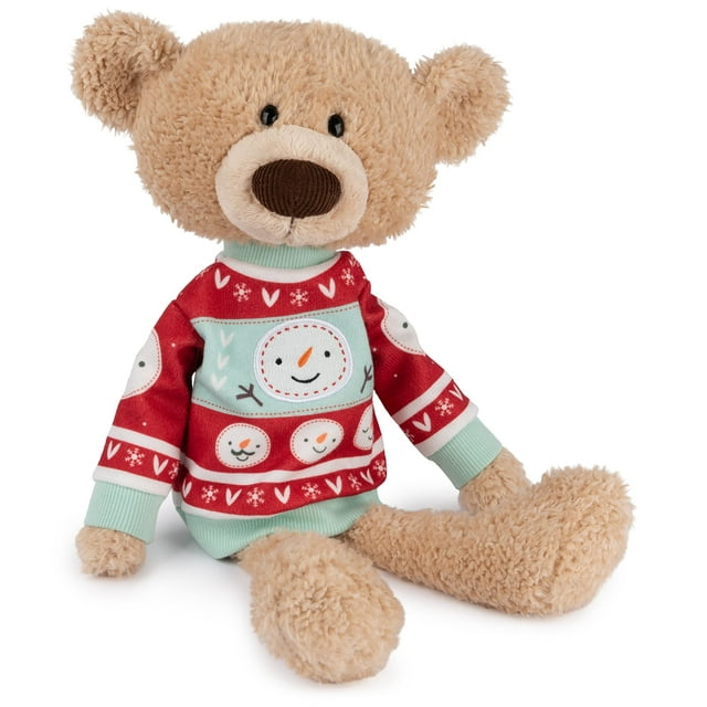 Oso de peluche con forma de palillo de dientes GUND de peluche con suéter navideño