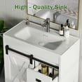 thumbnail image 6 of DreamCurship 32" Bathroom Vanity with Sink Combo, White Bathroom Storage Cabinet with Drawers, Farmhouse Bathroom Vanity Cabinet with Sliding Barn Doors, White, 6 of 8
