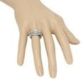 thumbnail image 4 of Dazzlingrock Collection 1.10 Carat (Ctw) 14K White Diamond 3 Stone Halo Bridal Engagement Ring Set 1 CT, White Gold, Size 8, 4 of 4