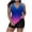 Dark Blue, variant on FAWUUDO Women's Plus Size Swimsuit Two Piece Tankini Swim Suits Print Ruched Bathing Suits Tummy Control Swimwear Beach