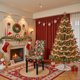 thumbnail image 4 of Fundas para sillas navideñas con luces y pelotas - Fundas de cuadros festivos para sillas de comedor, decoración navideña roja y verde, 4 of 6